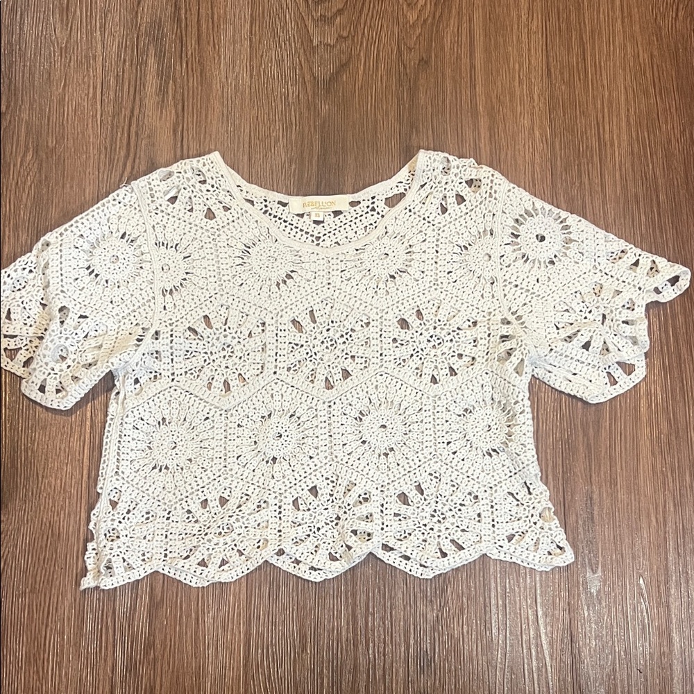 Rebellion Cream Crochet Blouse